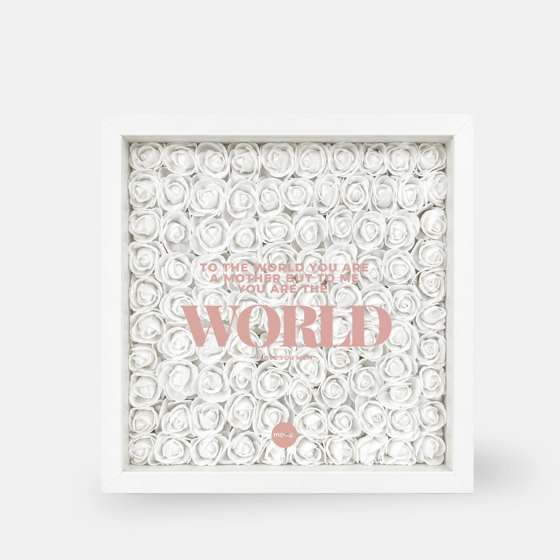 Luxe flower frame met witte rozen en moederdag tekst van Mooqz