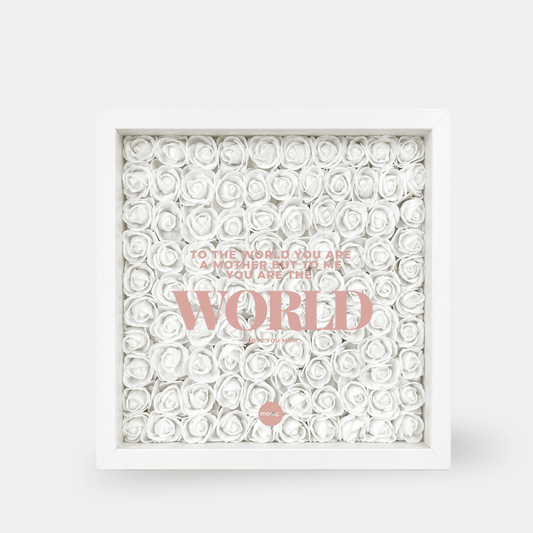 Luxe flower frame met witte rozen en moederdag tekst van Mooqz