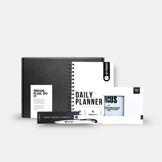 Level up giftbox met planner en motivatie tools voor persoonlijke groei en next level doelen