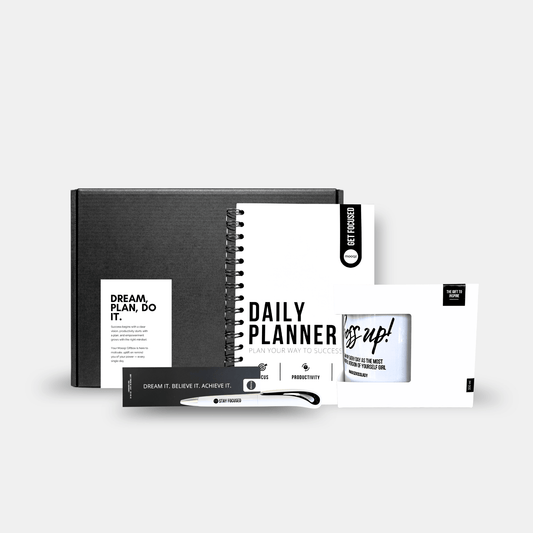 Giftbox voor vrouwen met planner en motivational items voor zelfvertrouwen en succes
